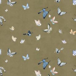 Butterflies Wallpaper • Olive • Swatch