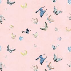 Butterflies Wallpaper • Pink • Swatch