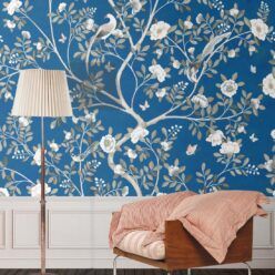 Camellia Tree Mural • Cobalt • Insitu
