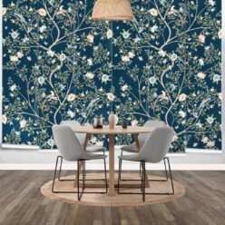 Camellia Tree Mural • Navy • Rolls