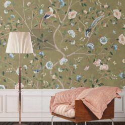 Camellia Tree Mural • Olive • Insitu