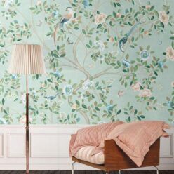 Camellia Tree Mural • Powder Blue • Insitu