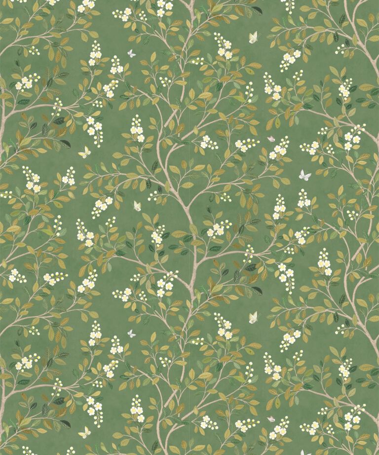 White Blossom Tree Wallpaper • Chinoiserie • Milton & King USA
