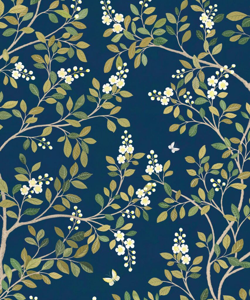 White Blossom Tree Wallpaper • Chinoiserie • Milton & King USA