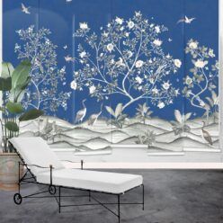 Spring Landscape Mural • Cobalt • Rolls