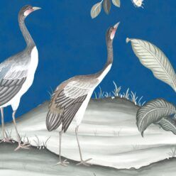 Spring Landscape Mural • Cobalt • Scale