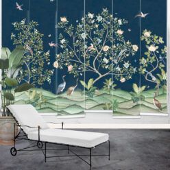 Spring Landscape Mural • Navy • Rolls