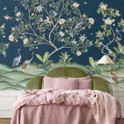 Spring Landscape Mural • Navy • Insitu