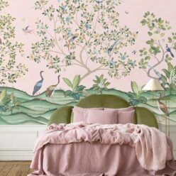 Spring Landscape Mural • Pink • Insitu