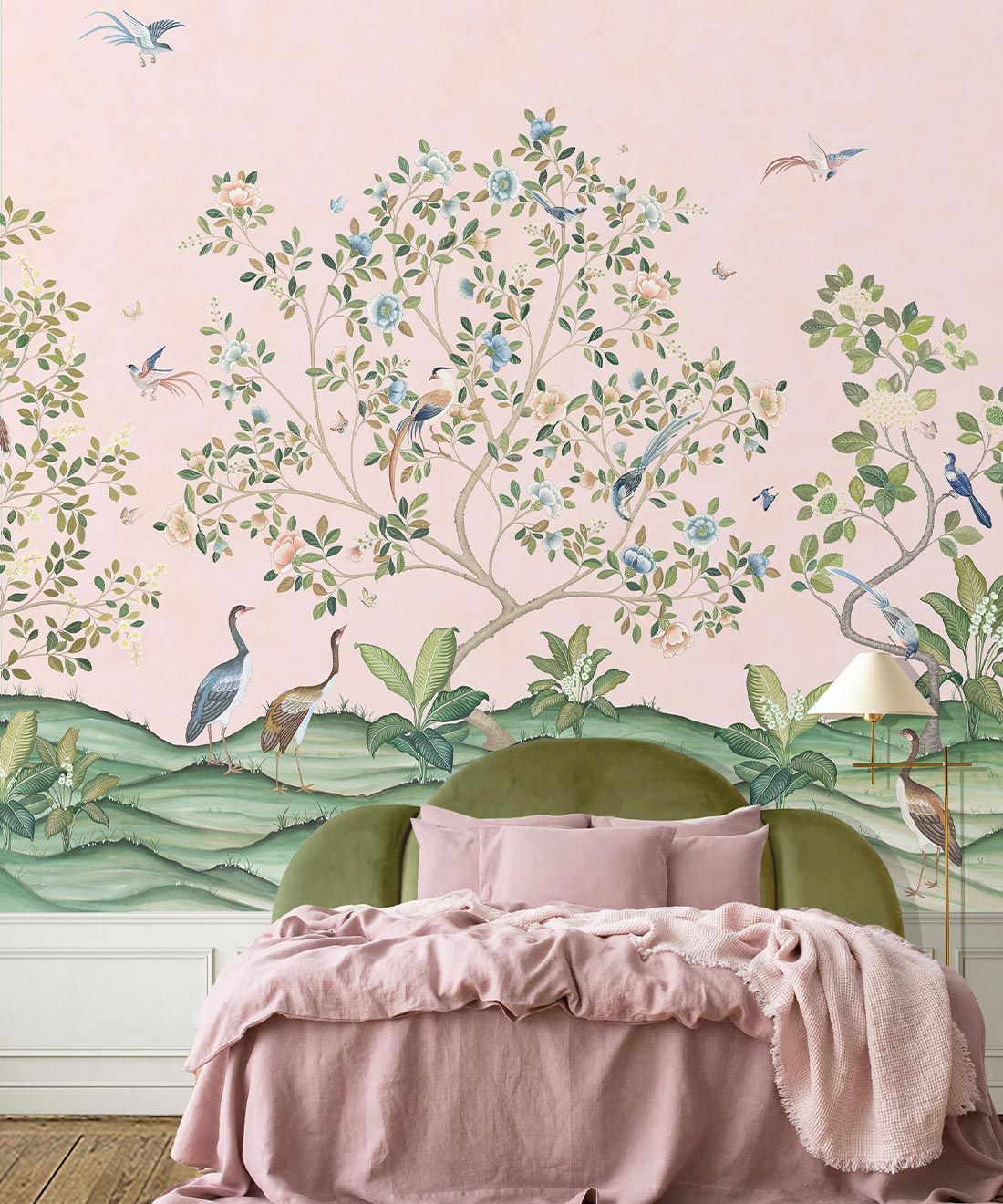 Spring Landscape Mural • Pink • Insitu