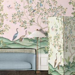 Spring Landscape Mural • Pink • Insitu