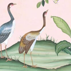 Spring Landscape Mural • Pink • Scale