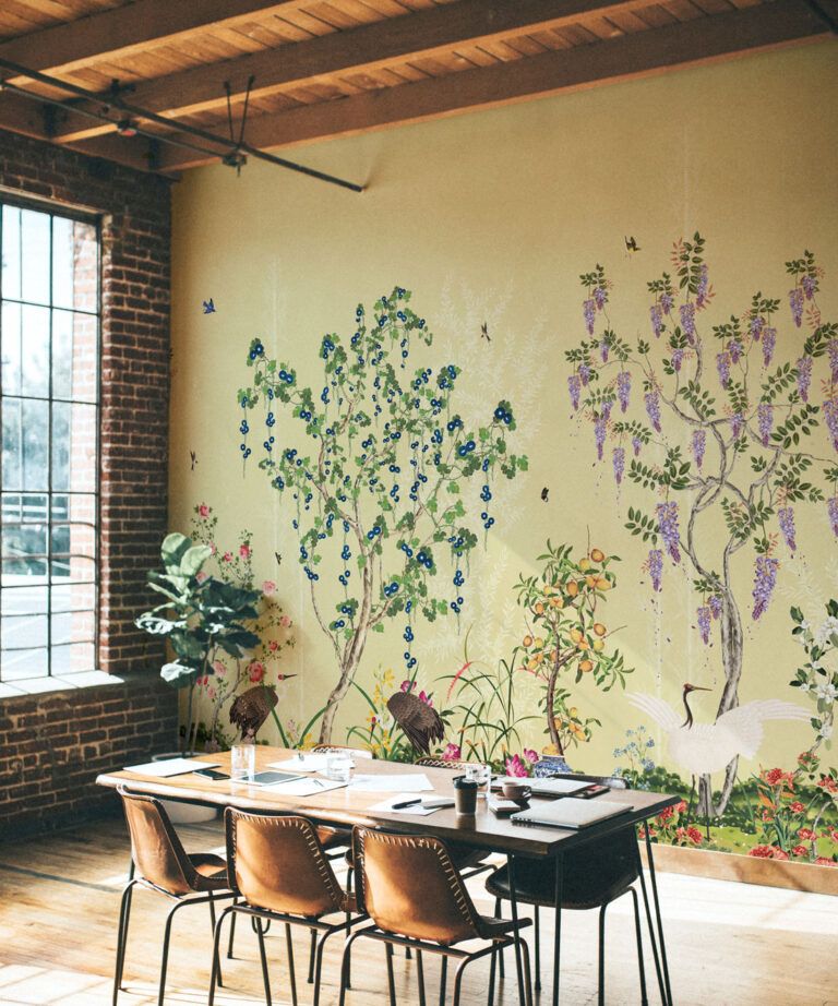 Oriental Garden Mural • Chinoiserie Wallpaper • Milton & King USA
