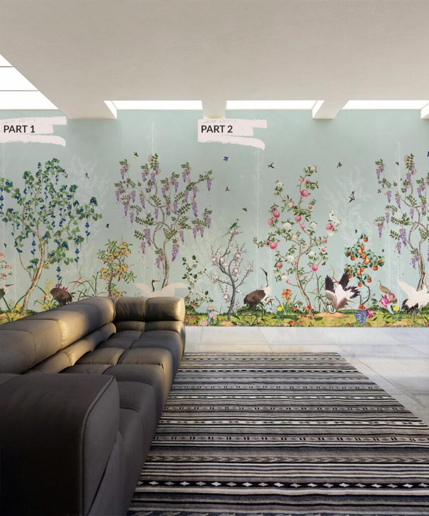 Oriental Garden Mural • Chinoiserie Wallpaper • Milton & King USA