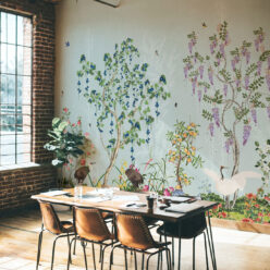 Oriental Garden Mural • Teal • Part 1 • Insitu