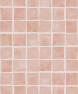 Carée Wallpaper • Salmon Navy • Swatch