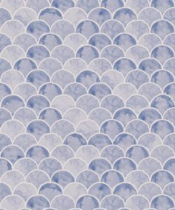 Ecailles Wallpaper • Blue White • Swatch