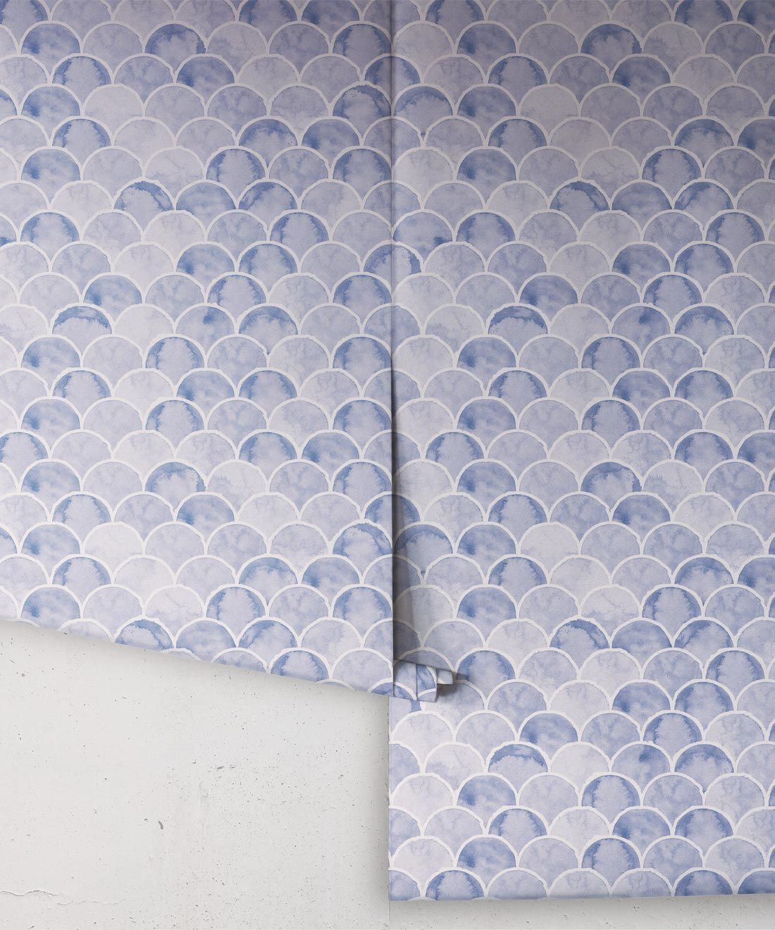 Ecailles Wallpaper • Blue White • Rolls