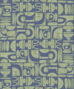 Formes Trios Wallpaper • Sage Navy • Swatch
