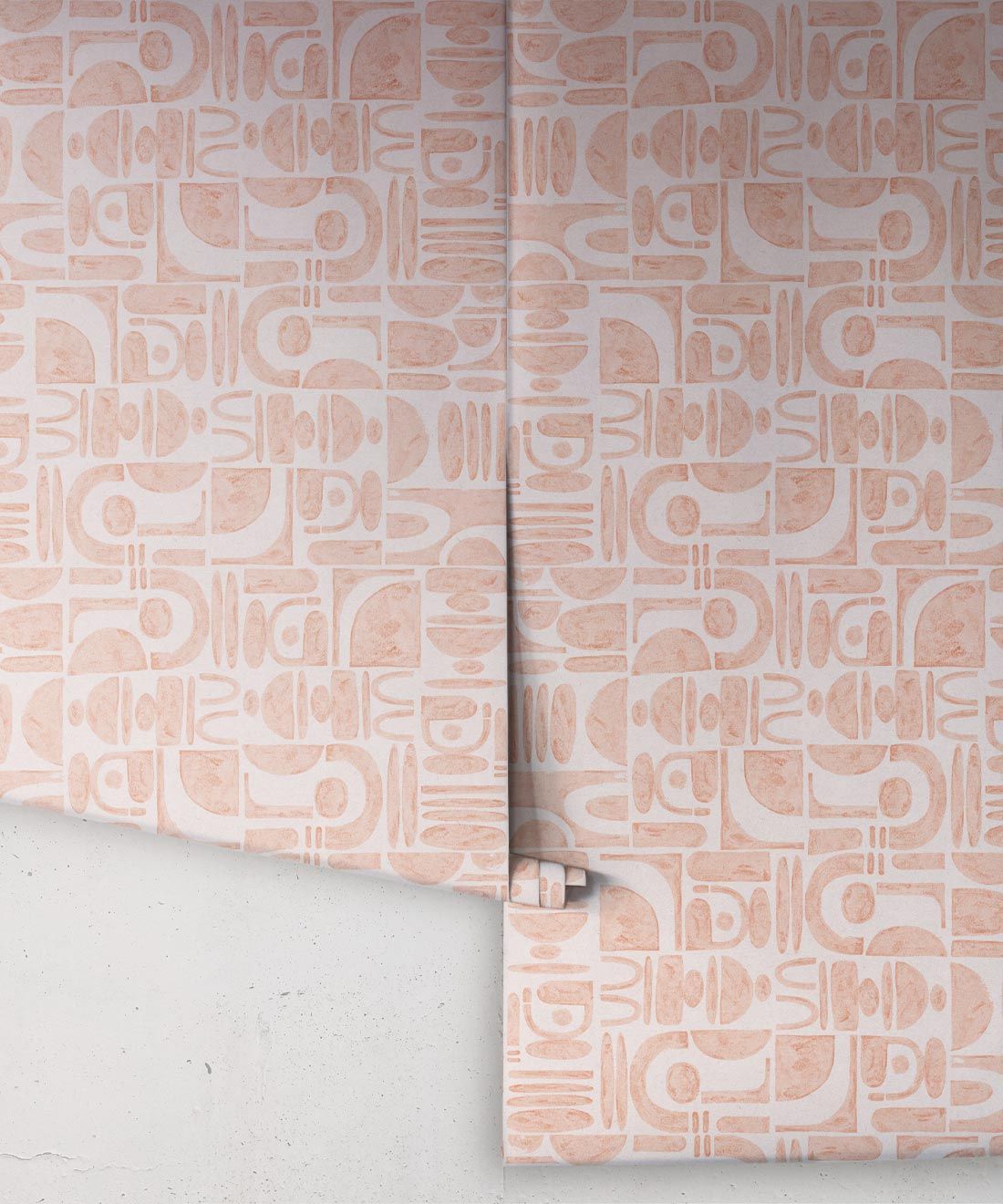Formes Trios Wallpaper • Salmon Light Beige • Rolls