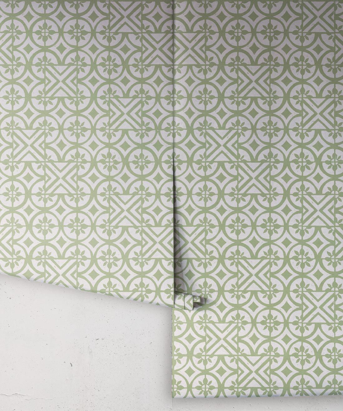 Lignes Deux Wallpaper • Snow Green • Rolls