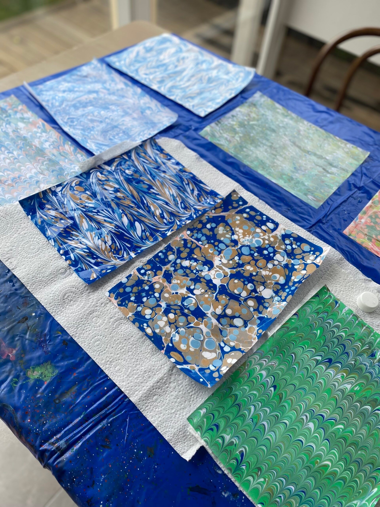 Bethany Linz creating her Marbling Wallpaper Collection