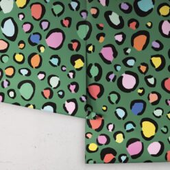 Rainbow Leopard Wallpaper • Deep Green • Rolls
