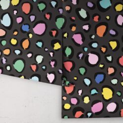 Rainbow Leopard Wallpaper • Charcoal • Rolls