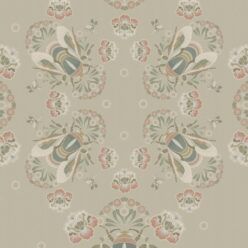 Bees Lace Wallpaper • Beige • Swatch