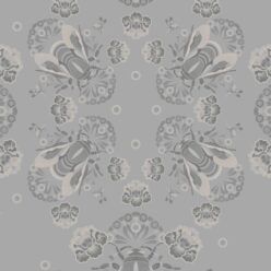 Bees Lace Wallpaper • Grey • Swatch