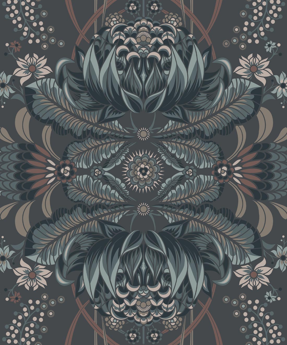 Bush Beauty Wallpaper • Denim • Swatch