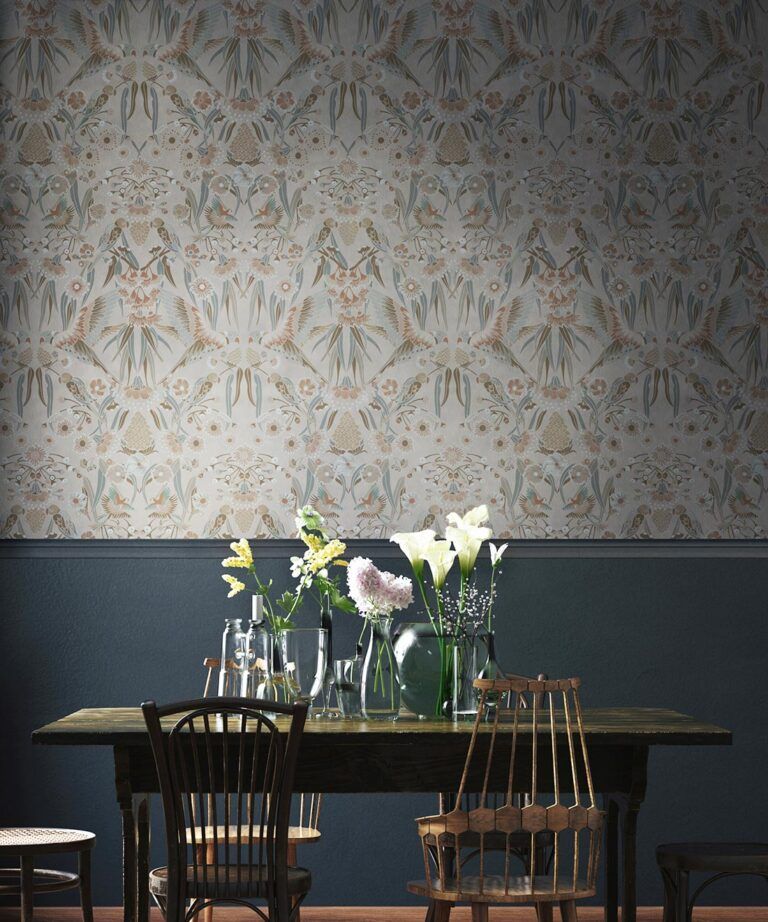 Gumnut Paradise Wallpaper • Intricate Birds • Milton & King USA