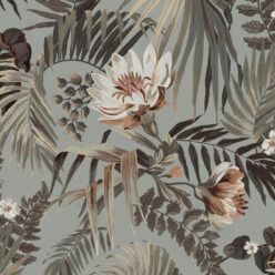 Majestic Palm Wallpaper • Fog • Swatch