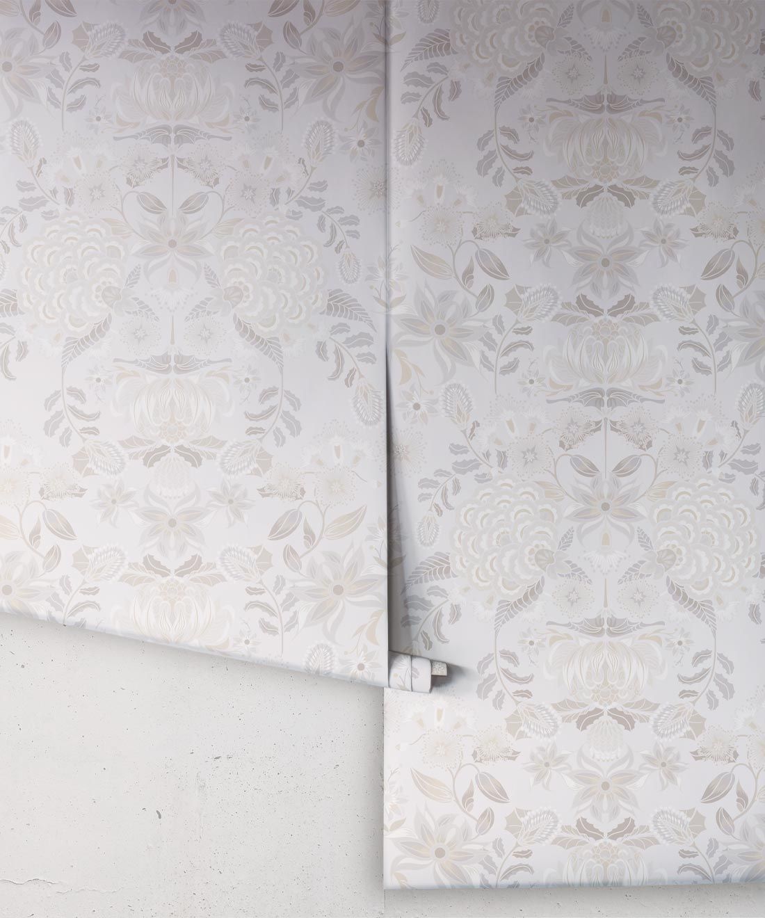 Waratah Wonderland Wallpaper • Dove • Rolls