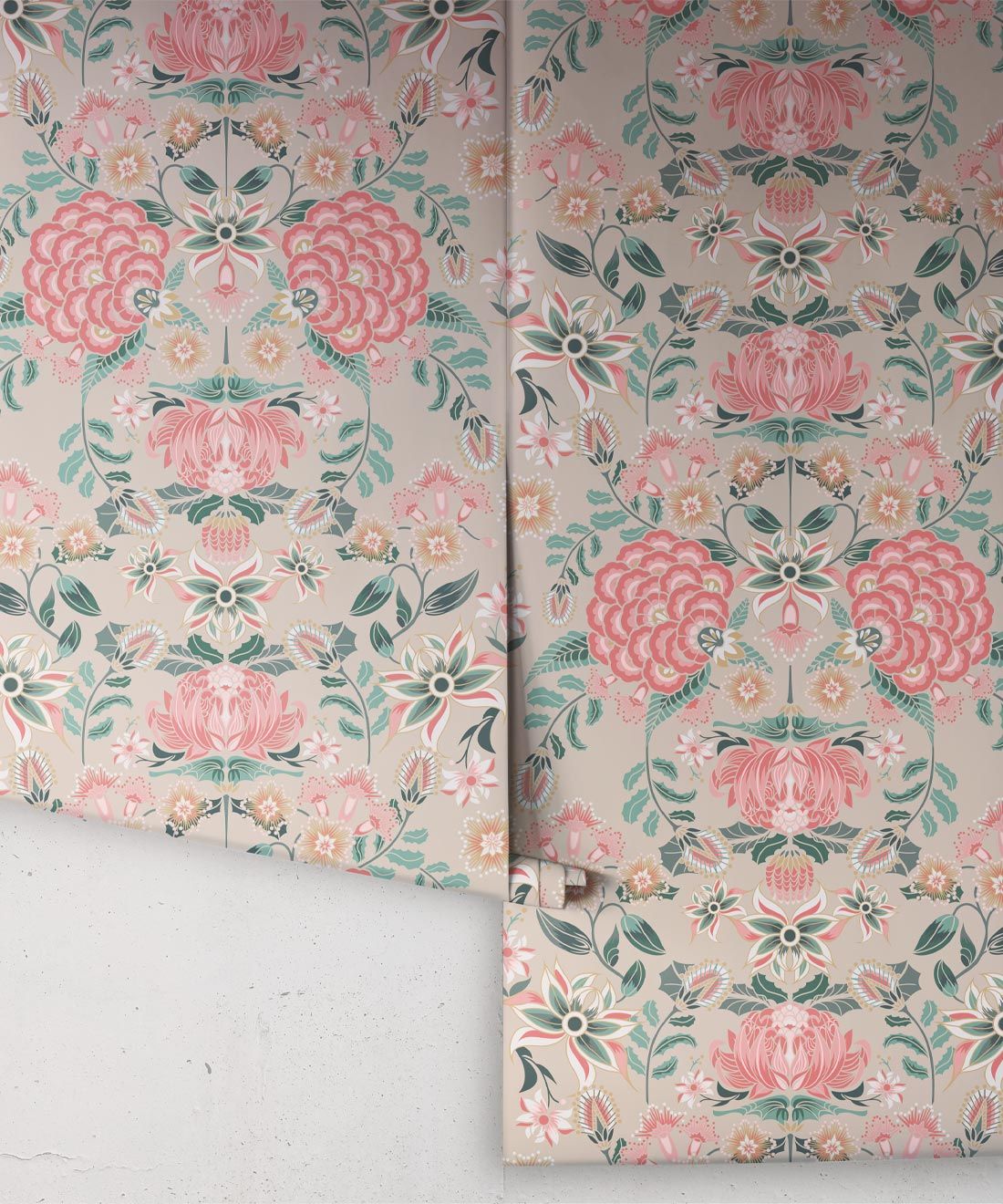 Waratah Wonderland Wallpaper • Ginger • Rolls