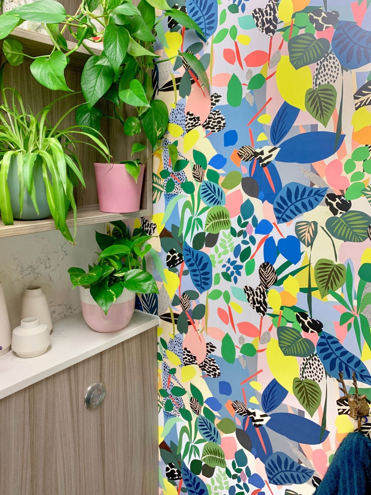 Hockney Wallpaper • Kitty McCall • Nikki Edwards • This E17 Life • Powder Room • Colorful Wallpaper