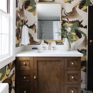Cranes Wallpaper - Colourway: Midori - Instagram Image