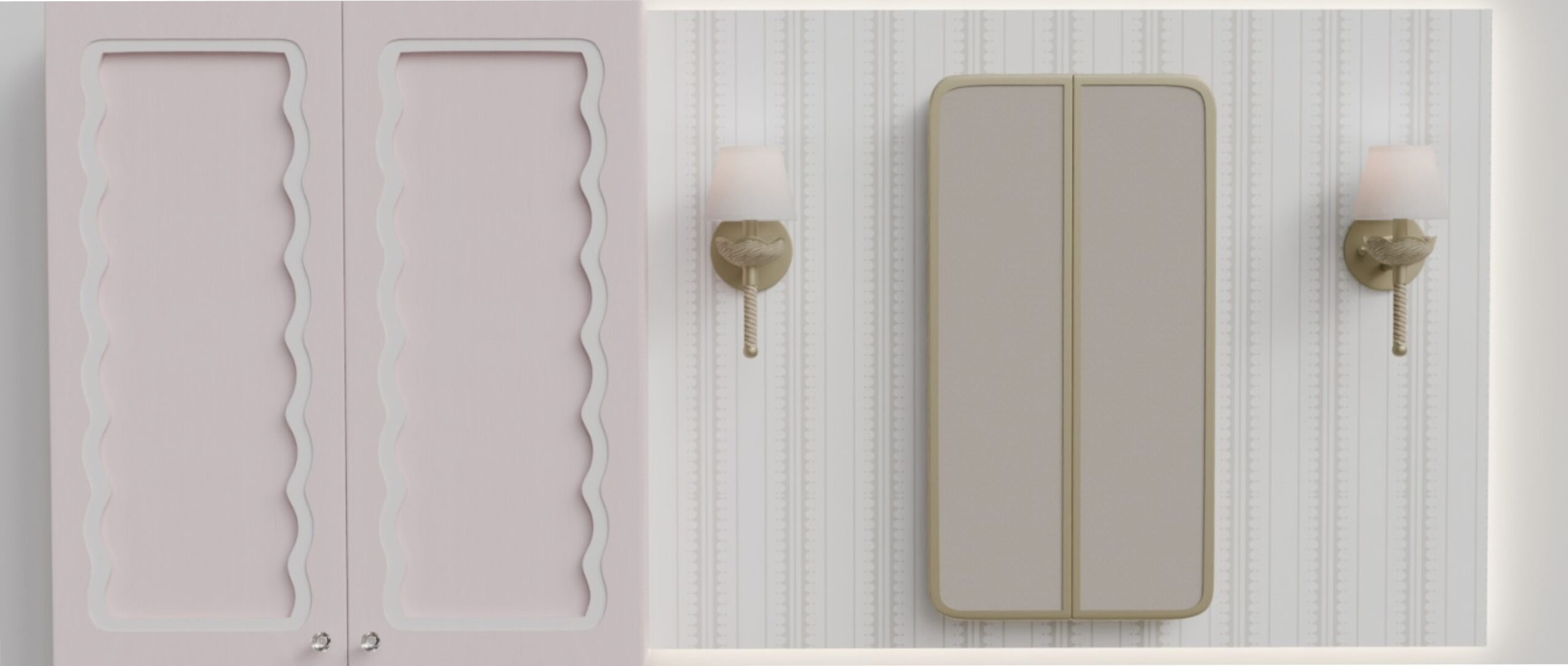 a modern bathroom with wavy details