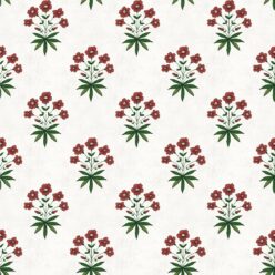 Geranium Wallpaper - Palace Grove Collection - M&K Studio - Swatch - Colorway: Ruby