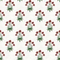 Geranium Wallpaper - Palace Grove Collection - M&K Studio - Swatch - Colorway: Ruby