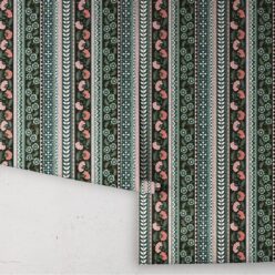 Ribbon Wallpaper - Palace Grove Collection - M&K Studio - Roll - Colorway: Jewel