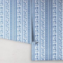 Ribbon Wallpaper - Palace Grove Collection - M&K Studio - Roll - Colorway: Sapphire