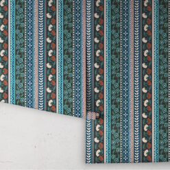 Ribbon Wallpaper - Palace Grove Collection - M&K Studio - Roll - Colorway: Topaz