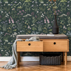 Wallpaper Republic - Floral Emporium Collection - Wild Meadow - Dark Green - Insitu