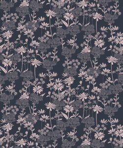 London Street Flowers Wallpaper - Wallpaper Republic - Colorway: Deep Blue - Swatch