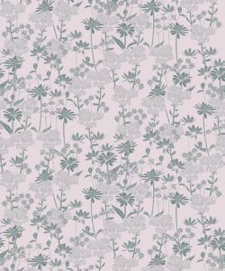 London Street Flowers Wallpaper - Wallpaper Republic - Colorway: Moss - Swatch