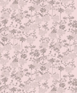 London Street Flowers Wallpaper - Wallpaper Republic - Colorway: Muted Pink - Swatch