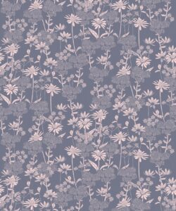 London Street Flowers Wallpaper - Wallpaper Republic - Colorway: Steel Blue - Swatch