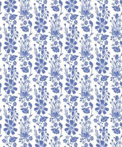 In The Bloom Collection - Wallpaper Republic - Corsage Wallpaper - Colorway: Cornflower - Swatch