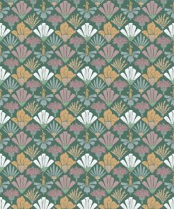 In The Bloom Collection - Wallpaper Republic - Corsage Wallpaper - Colorway: Forest Green - Swatch